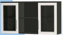 Антресоль большая с двумя стеклодверями ДЛЯ ГОСТИНОЙ АБС-2 Венге/Дуб выбеленный в Шушенском - shushenskoe.katalogmebeli.com | фото