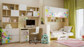 Детская комната Флёр (Белый/корпус Клен) в Шушенском - shushenskoe.katalogmebeli.com | фото 1