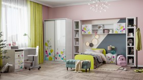 Детская комната Флер (Белый/корпус Выбеленное дерево) в Шушенском - shushenskoe.katalogmebeli.com | фото