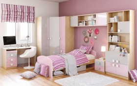 Детская комната Грэйси (Розовый/Серый/корпус Клен) в Шушенском - shushenskoe.katalogmebeli.com | фото 3