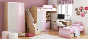 Детская комната Грэйси (Розовый/Серый/корпус Клен) в Шушенском - shushenskoe.katalogmebeli.com | фото 5