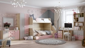 Детская комната Грэйси (Розовый/Серый/корпус Клен) в Шушенском - shushenskoe.katalogmebeli.com | фото 12