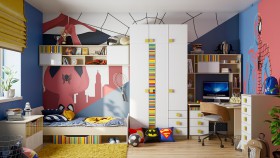 Детская комната Клаксон без машинок (Белый/корпус Клен) в Шушенском - shushenskoe.katalogmebeli.com | фото