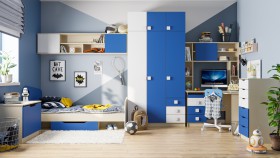 Детская комната Скай (Синий/Белый/корпус Клен) в Шушенском - shushenskoe.katalogmebeli.com | фото 1