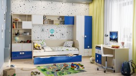 Детская комната Скай Люкс (Синий/Белый/корпус Клен) в Шушенском - shushenskoe.katalogmebeli.com | фото 1