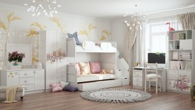 Детская комната Совушки (Белый/корпус Выбеленное дерево) в Шушенском - shushenskoe.katalogmebeli.com | фото 3
