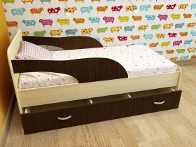 Кровать детская Максимка Млечный дуб/Венге в Шушенском - shushenskoe.katalogmebeli.com | фото