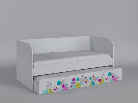 Диван-кровать Флёр (Белый/корпус Выбеленное дерево) в Шушенском - shushenskoe.katalogmebeli.com | фото