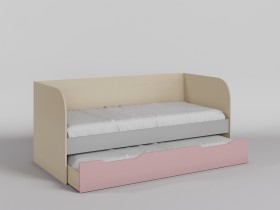 Диван-кровать Грэйси (Розовый/Серый/корпус Клен) в Шушенском - shushenskoe.katalogmebeli.com | фото