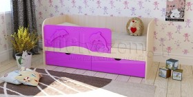 Друзья Кровать детская 2 ящика 1.6 Фиолетовый глянец в Шушенском - shushenskoe.katalogmebeli.com | фото