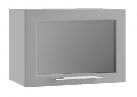 Гарда ПГС 500 шкаф верхний горизонтальный со стеклом (Белый патина/корпус Серый) в Шушенском - shushenskoe.katalogmebeli.com | фото