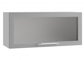 Гарда ПГС 800 шкаф верхний горизонтальный со стеклом (Белый патина/корпус Серый) в Шушенском - shushenskoe.katalogmebeli.com | фото
