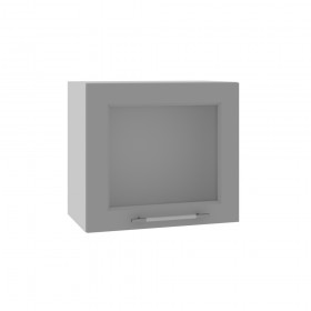 Гарда ВПГС 500 шкаф верхний горизонтальный со стеклом высокий (Белый патина/корпус Серый) в Шушенском - shushenskoe.katalogmebeli.com | фото