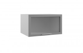 Капри ГВПГС 800 шкаф верхний горизонтальный глубокий со стеклом высокий (Липа пепел/корпус Серый) в Шушенском - shushenskoe.katalogmebeli.com | фото