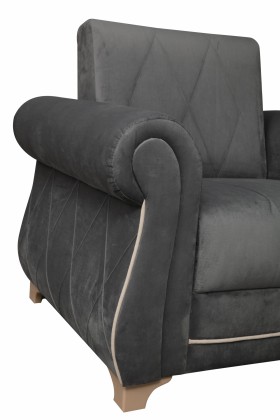 Кресло для отдыха "Порто" (велюр графит / микровельвет крем) в Шушенском - shushenskoe.katalogmebeli.com | фото 7