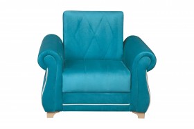 Кресло для отдыха "Порто" (велюр киви бирюза / микровельвет крем) в Шушенском - shushenskoe.katalogmebeli.com | фото 3