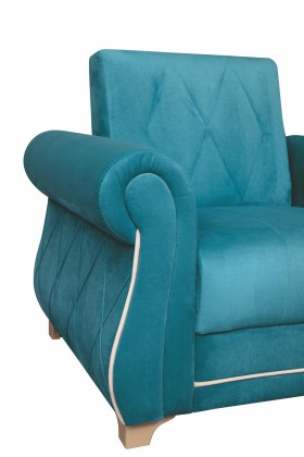 Кресло для отдыха "Порто" (велюр киви бирюза / микровельвет крем) в Шушенском - shushenskoe.katalogmebeli.com | фото 5