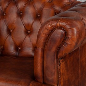 Кресло кожаное Лофт Честер-Нью (Коричневый, Рыжий) в Шушенском - shushenskoe.katalogmebeli.com | фото 4
