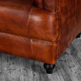 Кресло кожаное Лофт Честер-Нью (Коричневый, Рыжий) в Шушенском - shushenskoe.katalogmebeli.com | фото 8