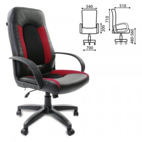 Кресло офисное BRABIX Strike EX-525 (черно-красный) в Шушенском - shushenskoe.katalogmebeli.com | фото