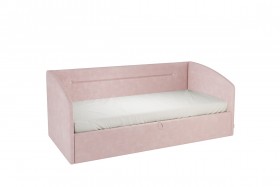 Кровать 0.9 Альба Софа (Нежно-розовый велюр) в Шушенском - shushenskoe.katalogmebeli.com | фото