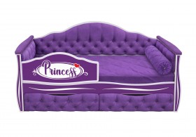 Кровать 160 серии Иллюзия 2 ящика 32 Фиолетовый (мягкие боковые накладки/подушка валик) в Шушенском - shushenskoe.katalogmebeli.com | фото