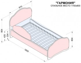Кровать 170 Гармония 32 Фиолетовый (мягкий бортик) в Шушенском - shushenskoe.katalogmebeli.com | фото 2
