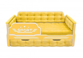 Кровать 170 серии Спорт 1 ящик 74 Жёлтый (мягкие боковые накладки) в Шушенском - shushenskoe.katalogmebeli.com | фото