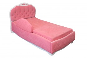 Кровать 190 Гармония Lux 36 Розовый (мягкий бортик) в Шушенском - shushenskoe.katalogmebeli.com | фото