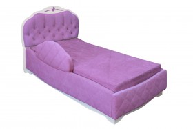 Кровать 190 Гармония Lux 67 Светло-фиолетовый (мягкий бортик) в Шушенском - shushenskoe.katalogmebeli.com | фото