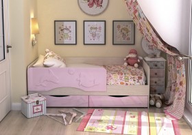 Кровать Алиса КР-812 1,6 Белфорд/Розовый металлик в Шушенском - shushenskoe.katalogmebeli.com | фото 2