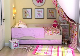Кровать Алиса КР-812 1,6 Белфорд/Розовый металлик в Шушенском - shushenskoe.katalogmebeli.com | фото