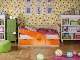 Кровать Бабочки 1,6м (Оранжевый металлик) в Шушенском - shushenskoe.katalogmebeli.com | фото