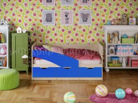 Кровать Бабочки 1,6м (Синий матовый) в Шушенском - shushenskoe.katalogmebeli.com | фото