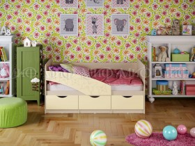 Кровать Бабочки 1,6м (Ваниль матовый) в Шушенском - shushenskoe.katalogmebeli.com | фото