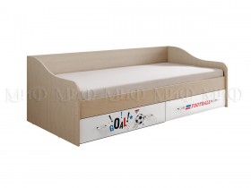 Кровать Boy Вега 0,9 м (Дуб беленый/Белый глянец/фотопечать) в Шушенском - shushenskoe.katalogmebeli.com | фото