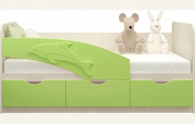 Кровать детская 1,8м Дельфин (Салатовый металлик) в Шушенском - shushenskoe.katalogmebeli.com | фото