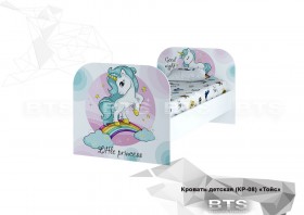 Кровать детская КР-08 Тойс (белый/белый,фотопечать Little Pony) в Шушенском - shushenskoe.katalogmebeli.com | фото
