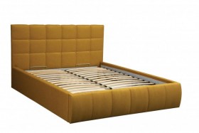 Кровать "Диана" ш. 1400 (Н=1010мм) (жаккард горчица) в Шушенском - shushenskoe.katalogmebeli.com | фото