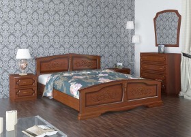 Кровать Елена из массива сосны 1600*2000 Орех в Шушенском - shushenskoe.katalogmebeli.com | фото