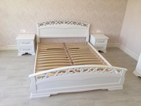 Кровать Грация-1 из массива сосны 1600*2000 Белый античный в Шушенском - shushenskoe.katalogmebeli.com | фото 9