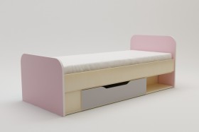 Кровать Грэйси 1650х750 (Розовый/Серый/корпус Клен) в Шушенском - shushenskoe.katalogmebeli.com | фото 2
