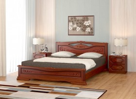 Кровать Карина-7 из массива сосны 1400*2000 Орех в Шушенском - shushenskoe.katalogmebeli.com | фото