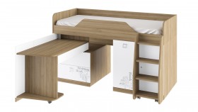 Кровать комбинированная «Оксфорд» (Ривьера/Белый с рисунком) в Шушенском - shushenskoe.katalogmebeli.com | фото 3