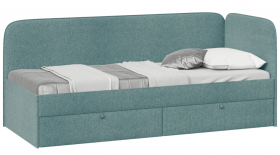Кровать «Молли» с мягкой обивкой (900) тип 1 (Микровелюр Scandi Indigo 11) в Шушенском - shushenskoe.katalogmebeli.com | фото