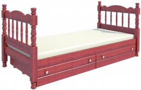 Кровать одинарная Аленка из массива сосны 800*1890 Орех в Шушенском - shushenskoe.katalogmebeli.com | фото 2