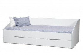 Кровать одинарная "Фея - 3" (симметричная) New/(белый / белый / ДВПО: белый) в Шушенском - shushenskoe.katalogmebeli.com | фото 1