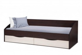 Кровать одинарная "Фея - 3" (симметричная) New (венге / вудлайн кремовый / ДВПО: белый) в Шушенском - shushenskoe.katalogmebeli.com | фото