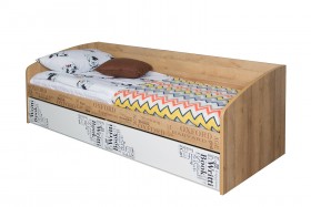 Кровать с 2 ящиками «Оксфорд» (Ривьера/Белый с рисунком) в Шушенском - shushenskoe.katalogmebeli.com | фото 3
