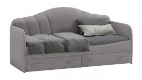 Кровать с мягкой спинкой и ящиками «Сабрина» 900 Светло-серый в Шушенском - shushenskoe.katalogmebeli.com | фото